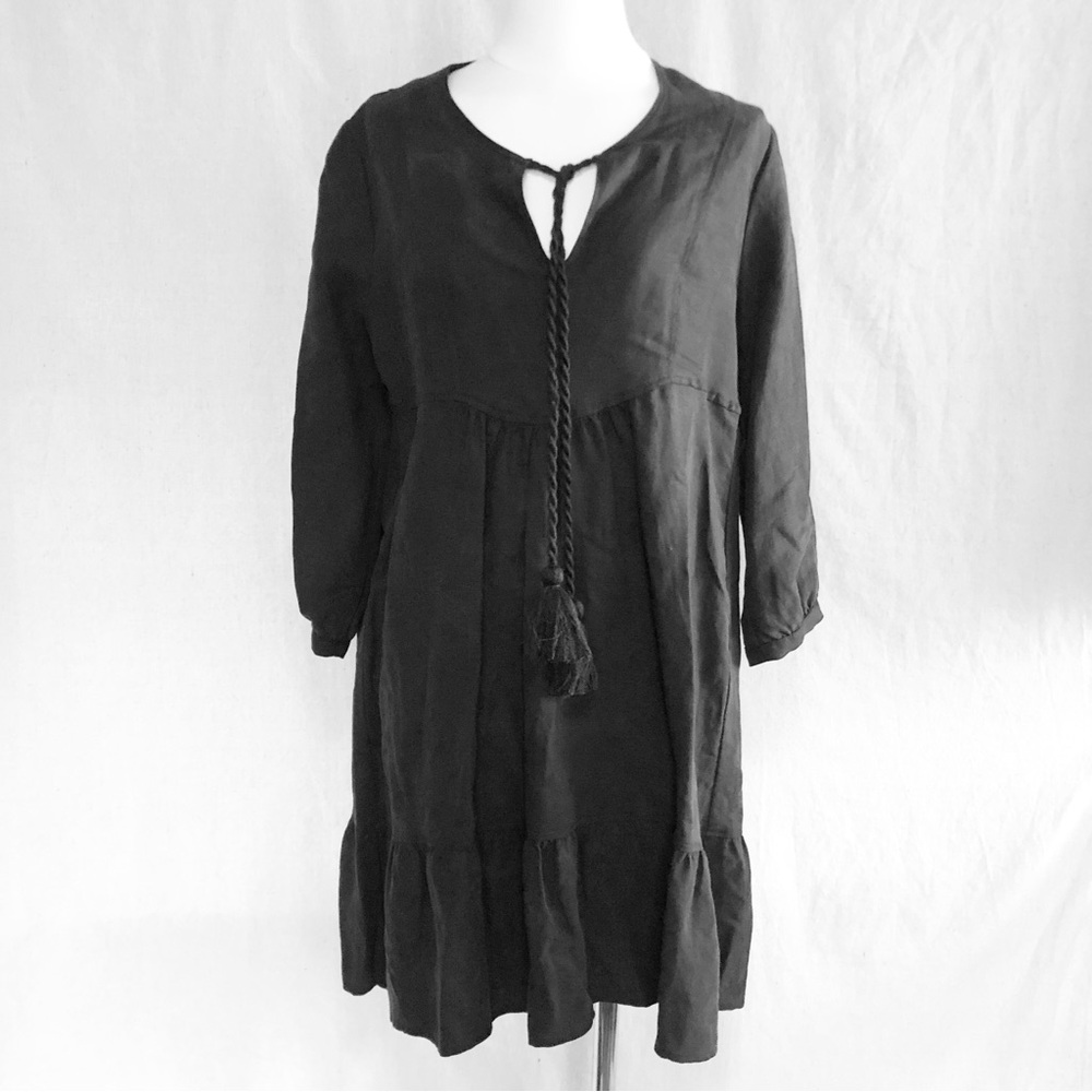 Johnny Was Calme linen black dress size small